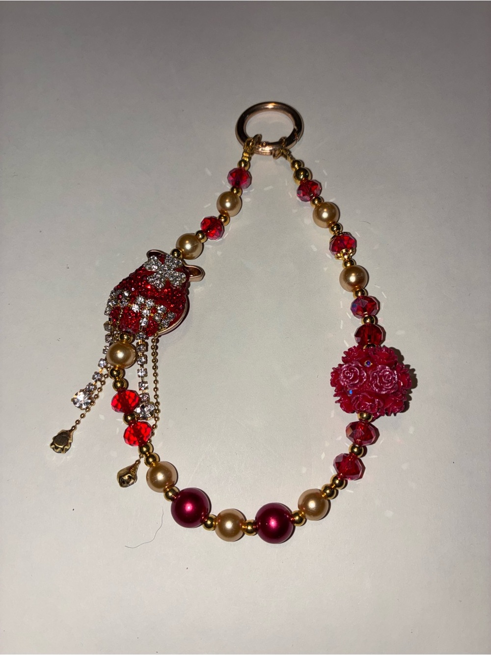 Beaded Charm Bracelet Keychain